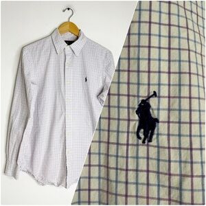 Ralph Lauren Men’s Button-Down Shirt Size Medium Check Plaid Oxford